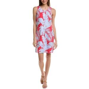 Tommy Bahama Palmadora Peninsula Palm Linen Blend Shift Dress New Size XS Blue